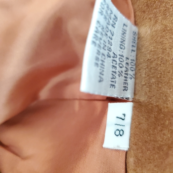 Vintage Via Maxx Genuine Suede Leather Skirt Brown - Picture 6 of 7